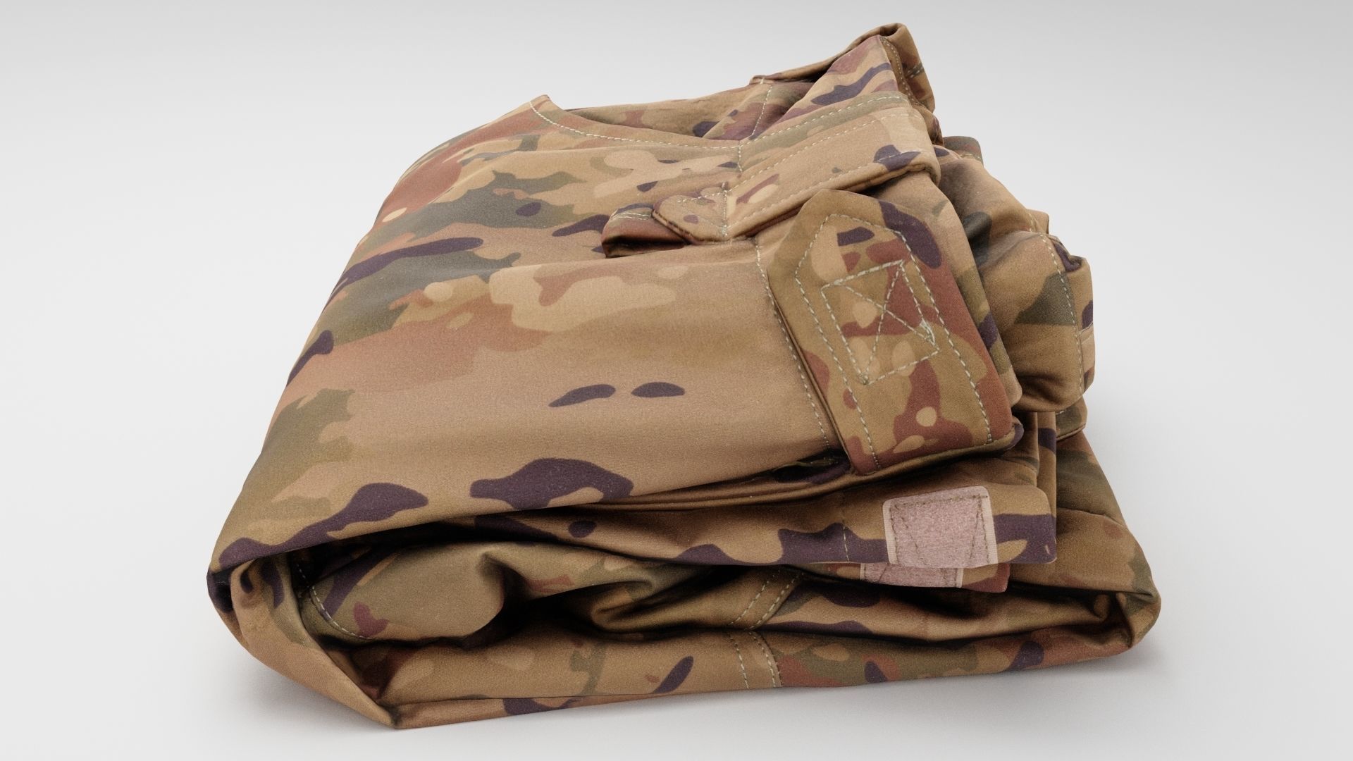 Green military tactical army outdoor pants trousers uniform 3D model_1