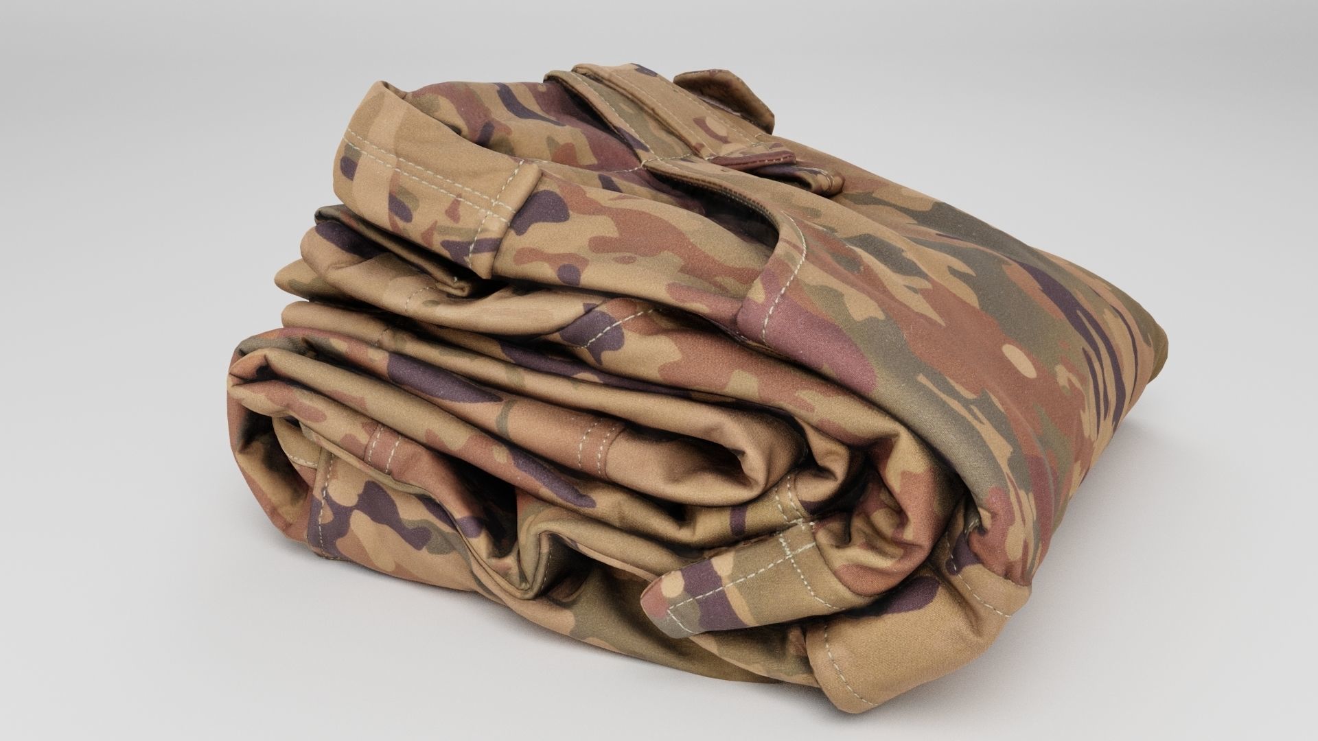 Green military tactical army outdoor pants trousers uniform 3D model_3