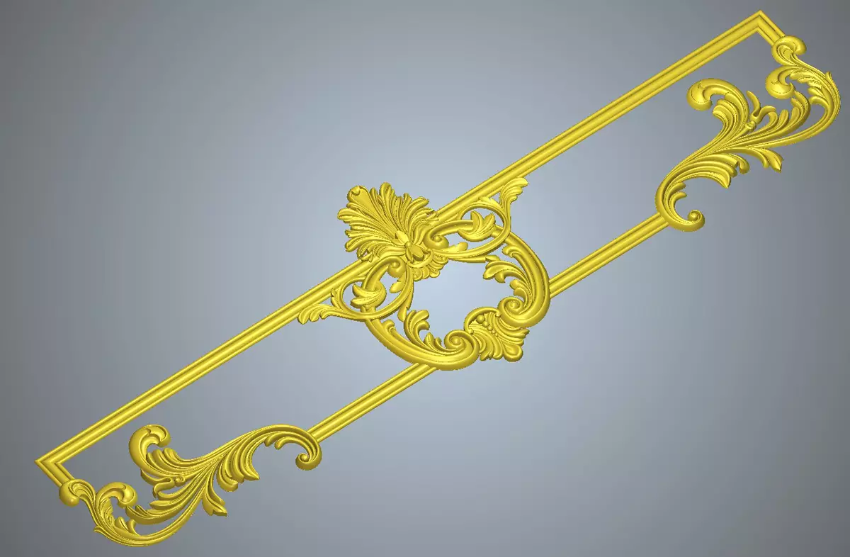 curtain 3d model gold ornate border 3D print model