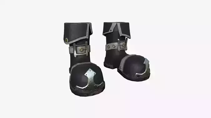 Medieval Boots A06 Black Gray - Fantasy Character Design Low-poly 3D model