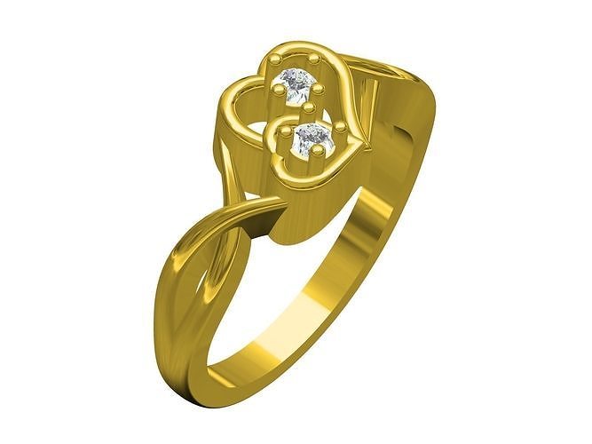 Woman herat Ring 3D print model