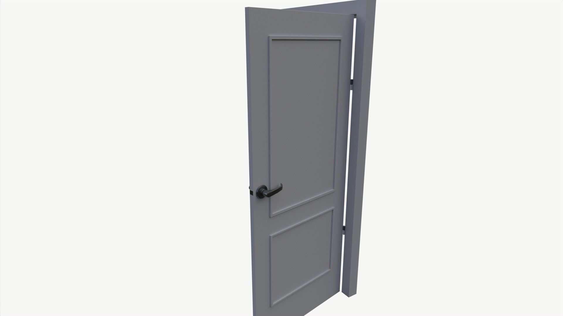 Low Poly Door Ready to Animate Low-poly 3D model_7