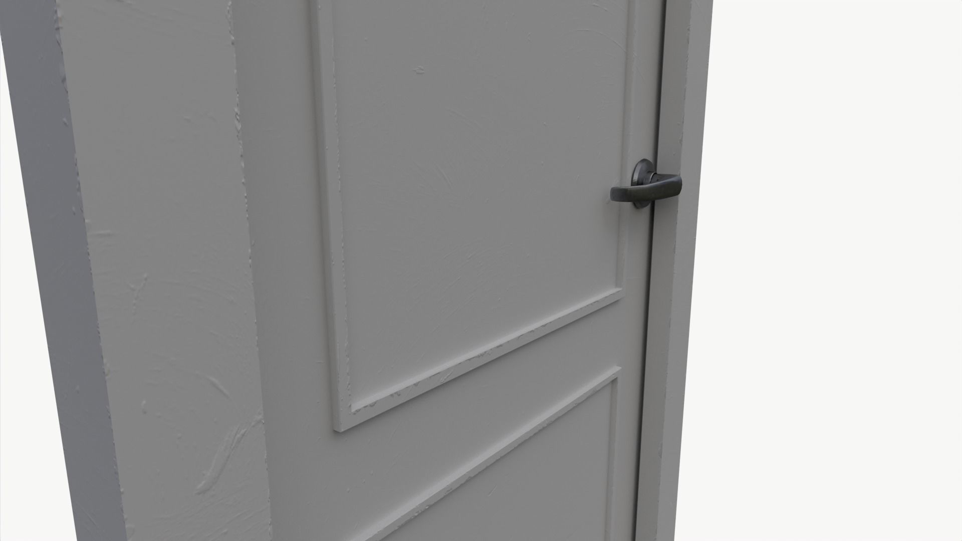 Low Poly Door Ready to Animate Low-poly 3D model_4