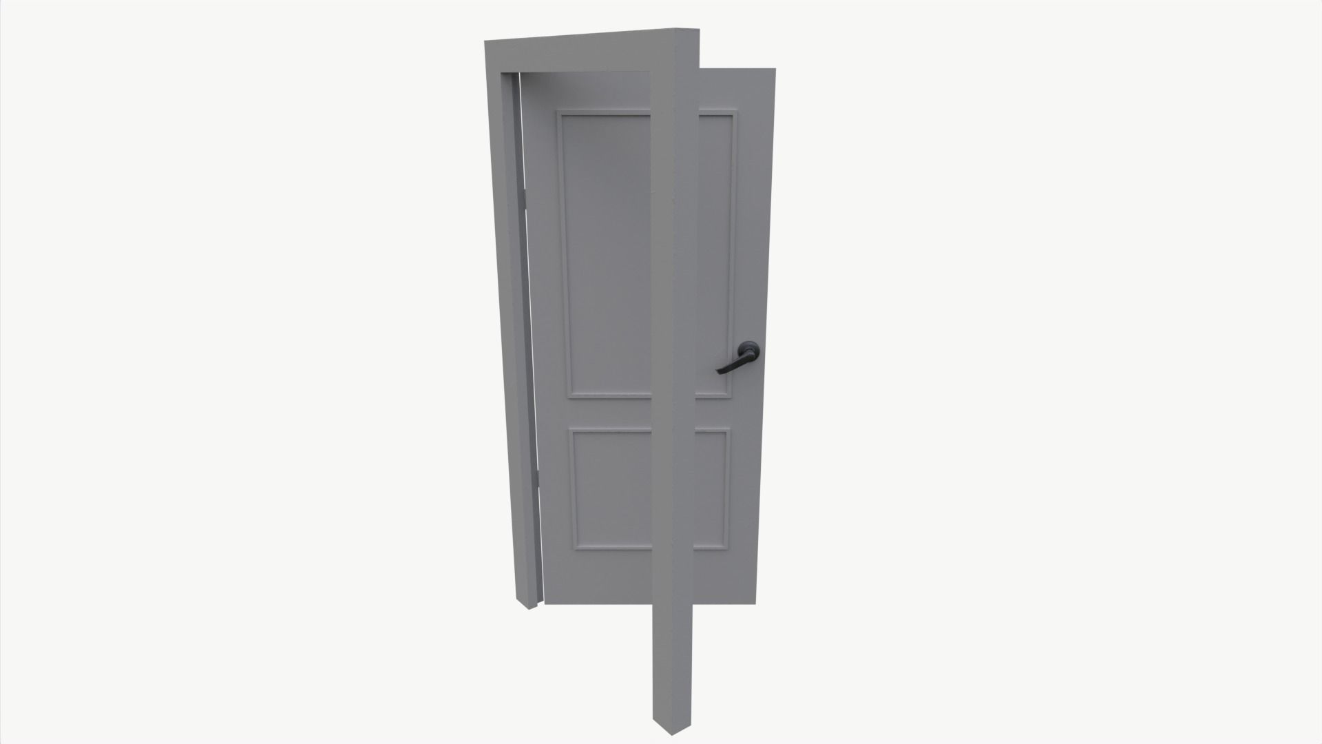 Low Poly Door Ready to Animate Low-poly 3D model_6