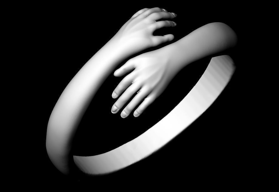 Hug ring all sizes 3D print model_1