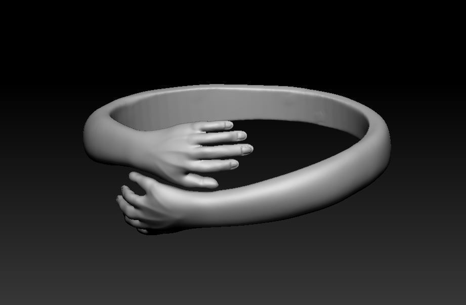 Hug ring all sizes 3D print model_6