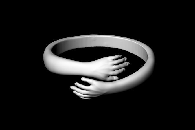 Hug ring all sizes 3D print model_9