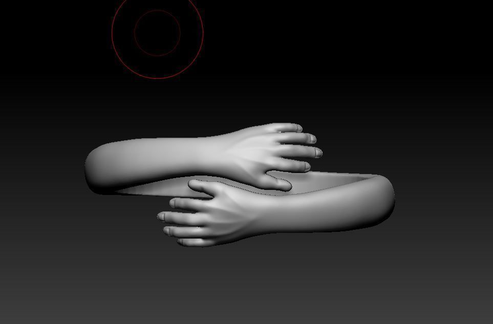 Hug ring all sizes 3D print model_5