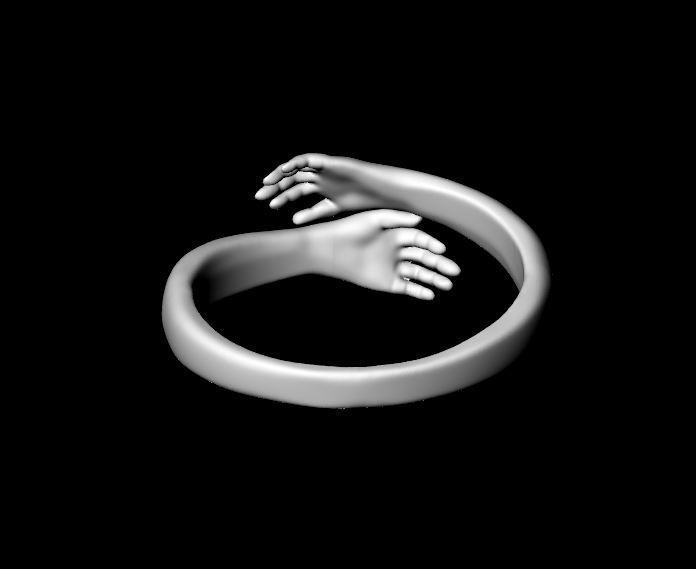 Hug ring all sizes 3D print model_8