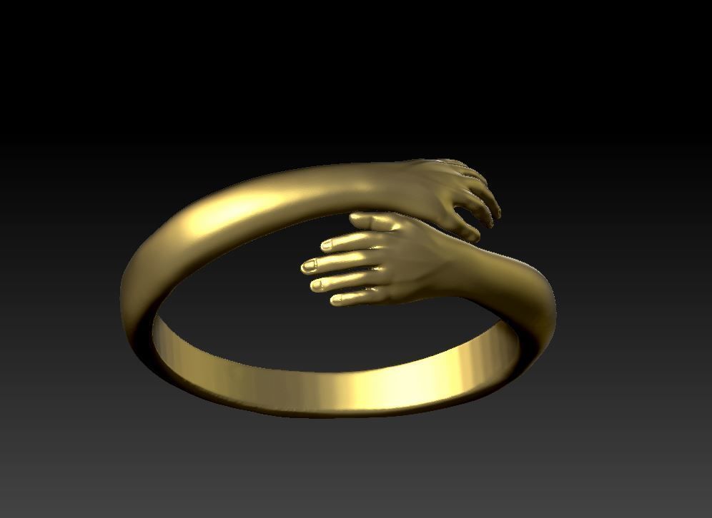 Hug ring all sizes 3D print model_2