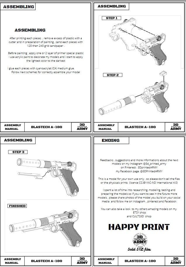 StarWars Blaster A180 -3D print Fake for cosplay   3D print model_22