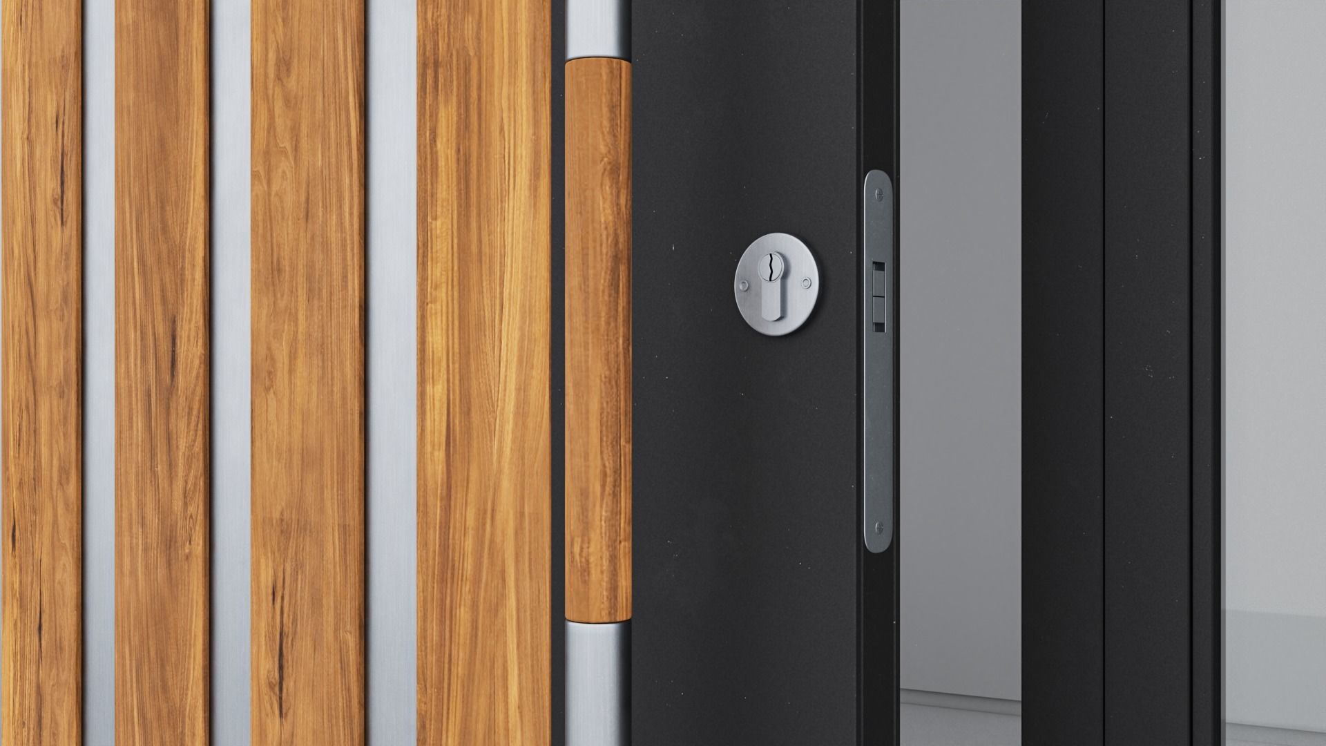 Aluminium door 79 3D model_4