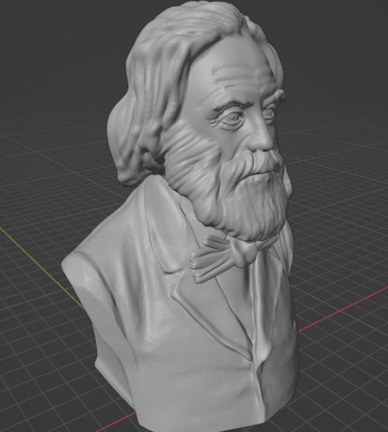 Walt Whitman 3D print model_7