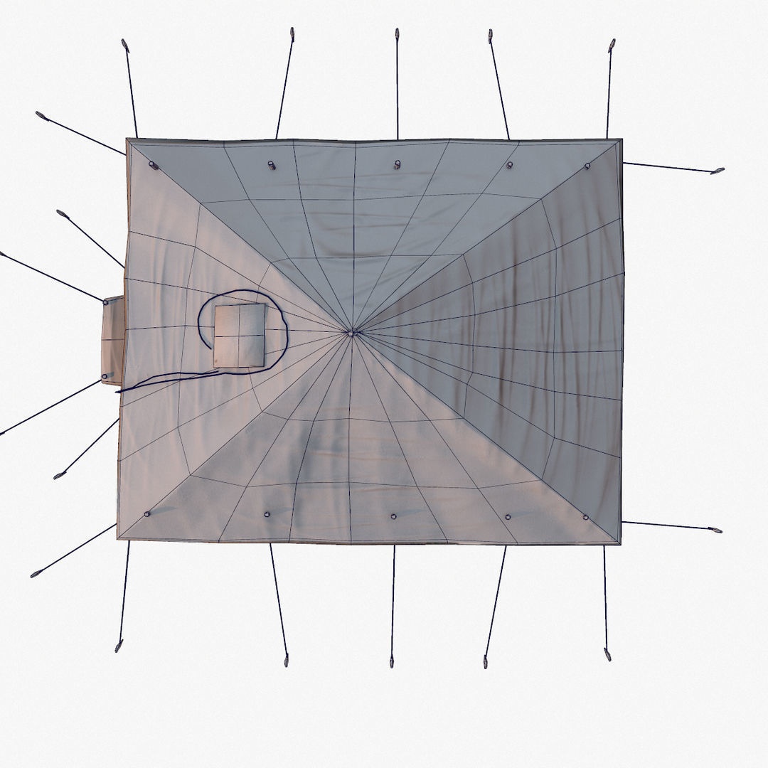 Military Tent Low-poly 3D model_10