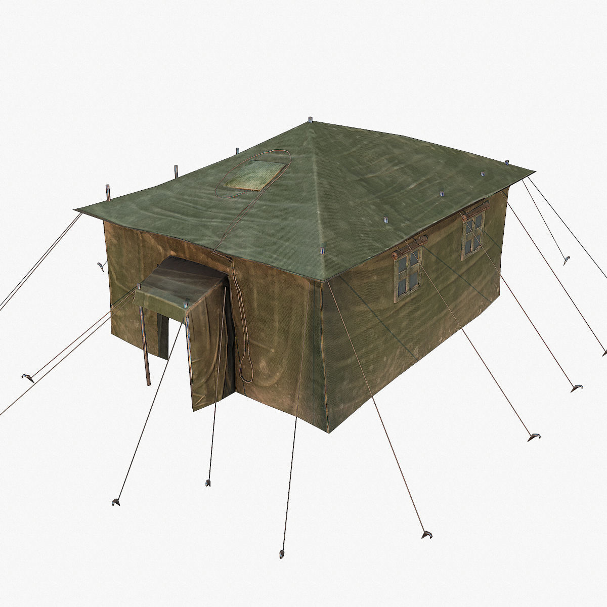 Military Tent Low-poly 3D model_1