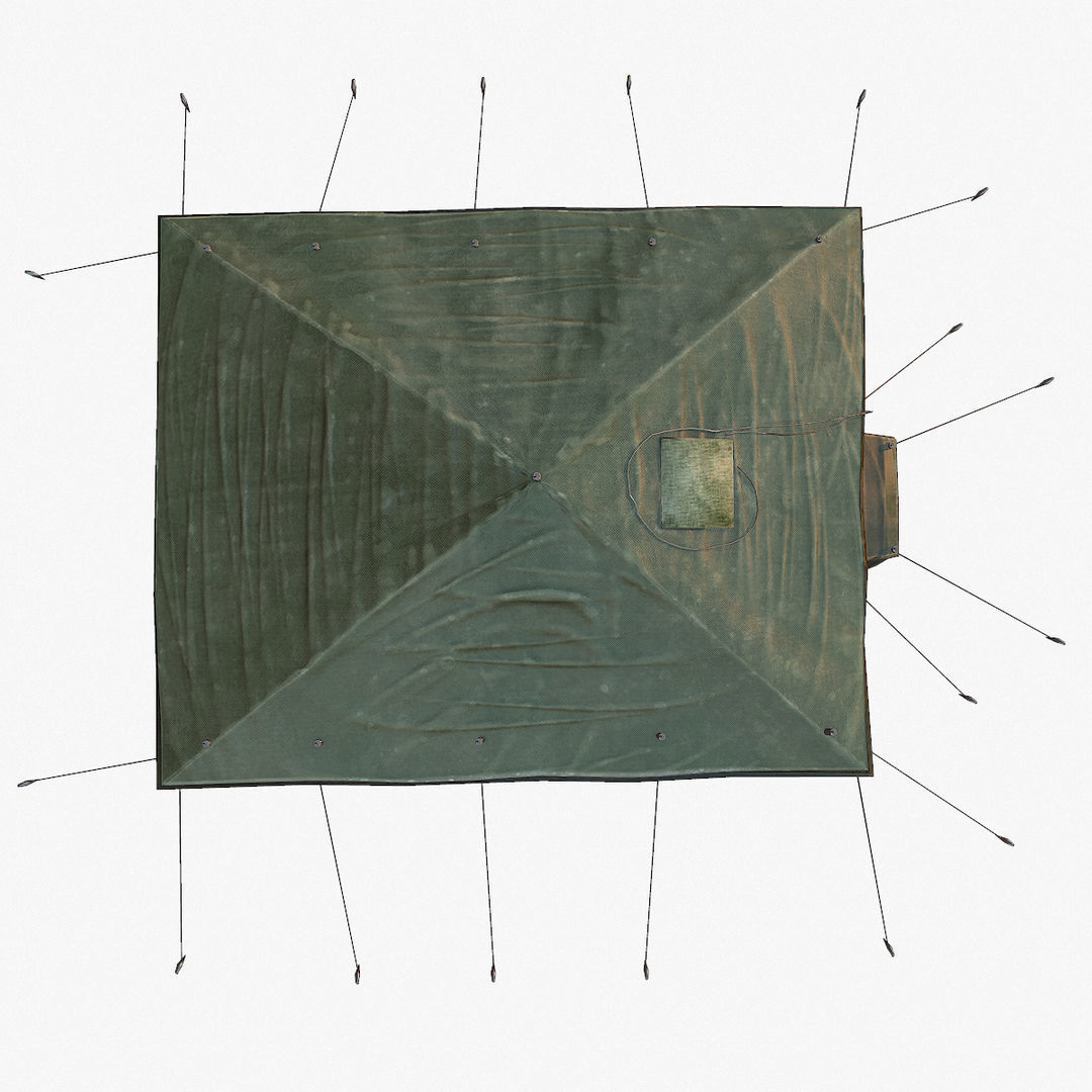 Military Tent Low-poly 3D model_7