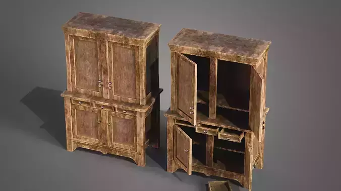 Wardrobe cabinet  Low-poly 3D model