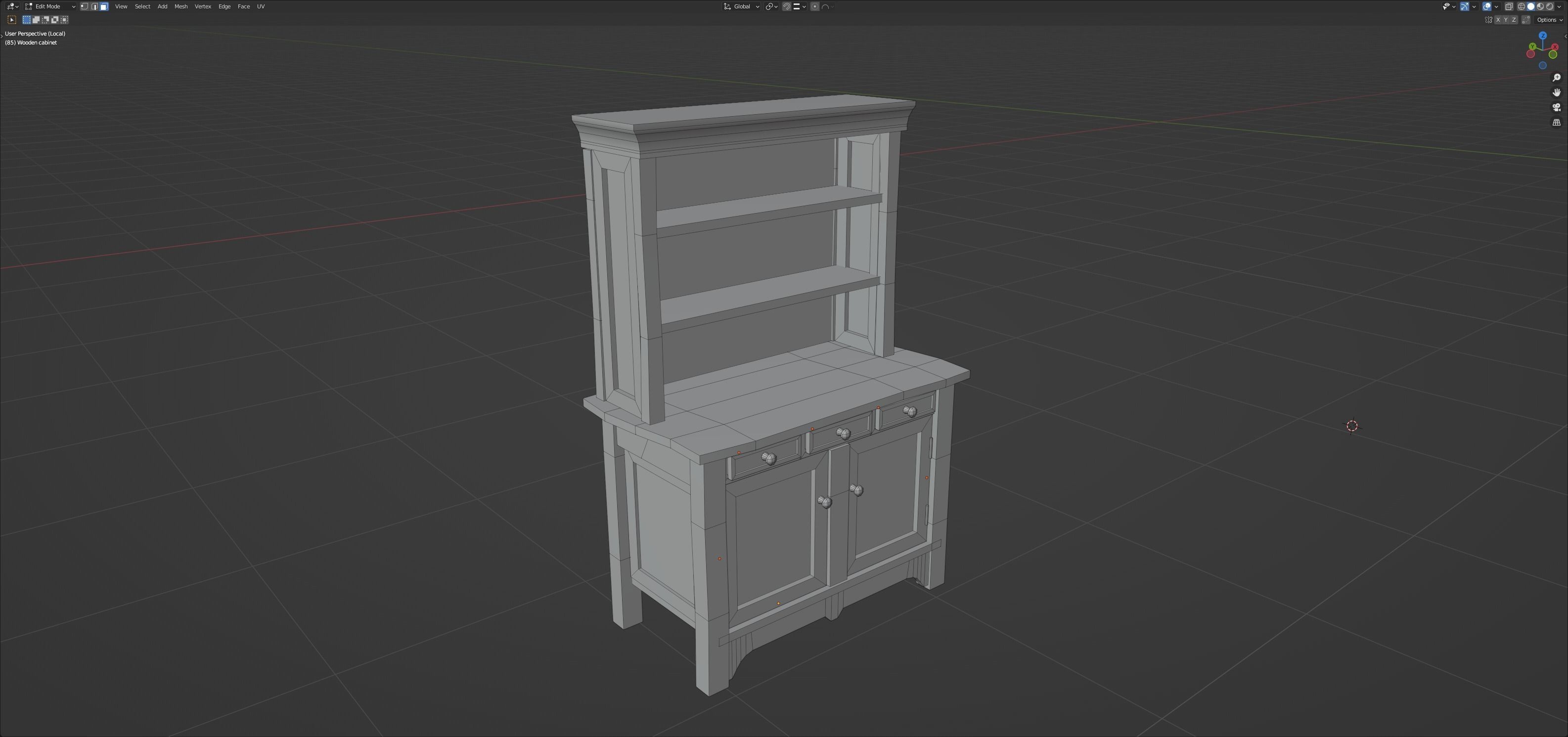Medieval cabinets and chests Low-poly 3D model_36