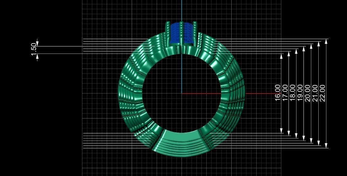 Engagement ring 3D print model_16
