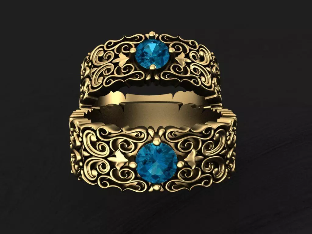 Engagement ring 3D print model_0