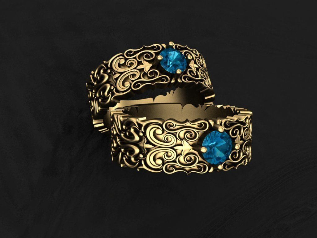 Engagement ring 3D print model_1