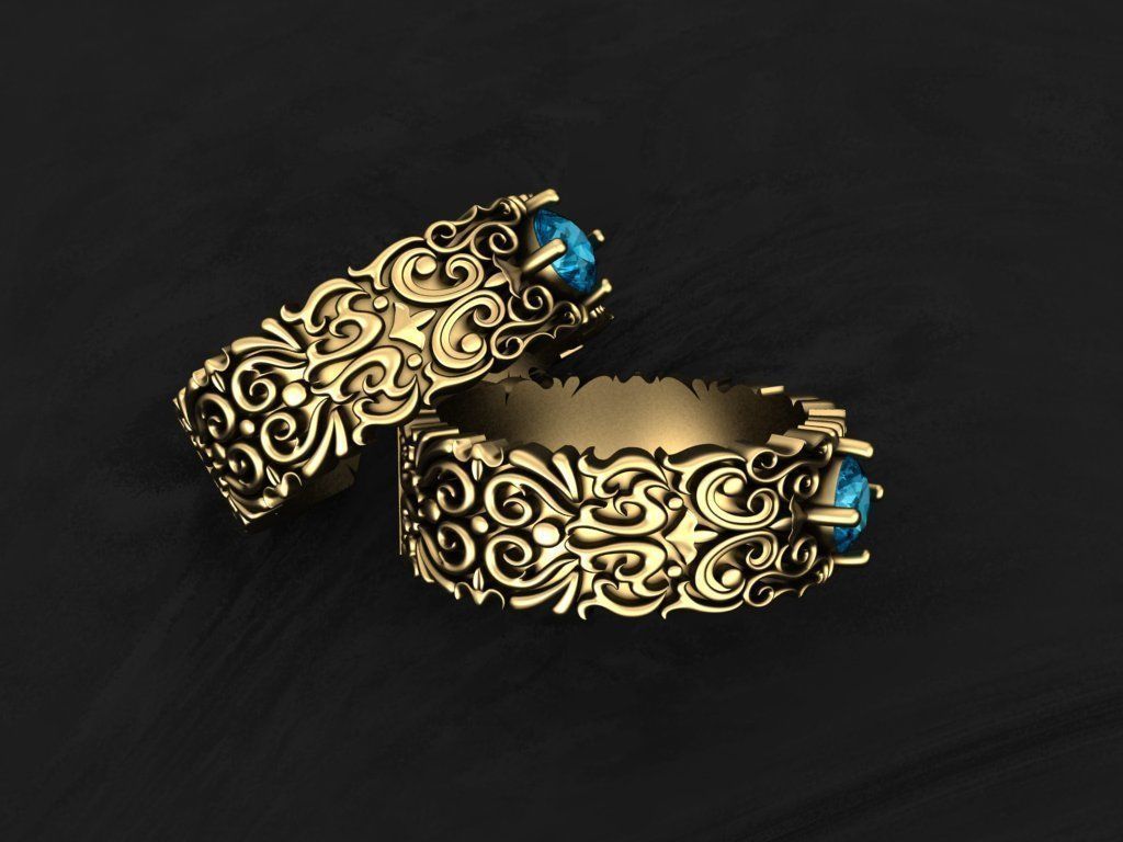 Engagement ring 3D print model_2