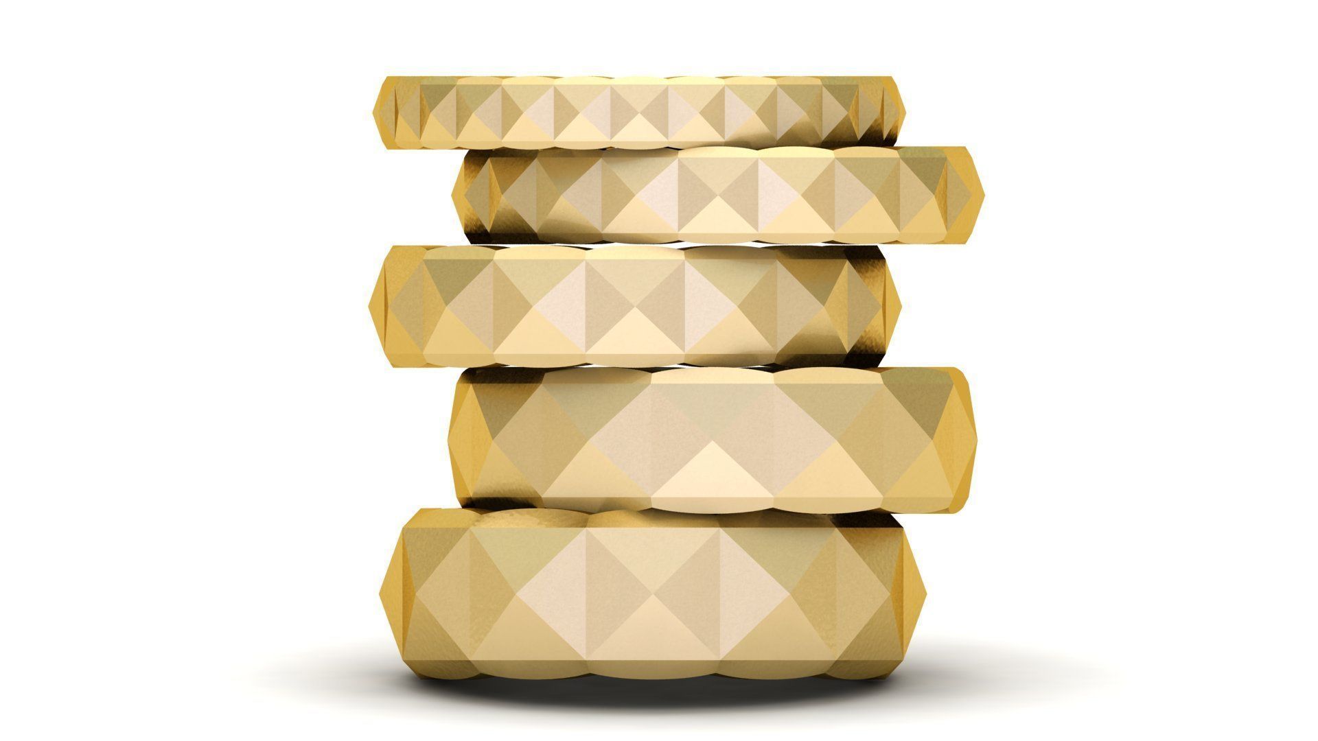 Square Pyramid Ring 5 width sizes US-7 3D print model_3