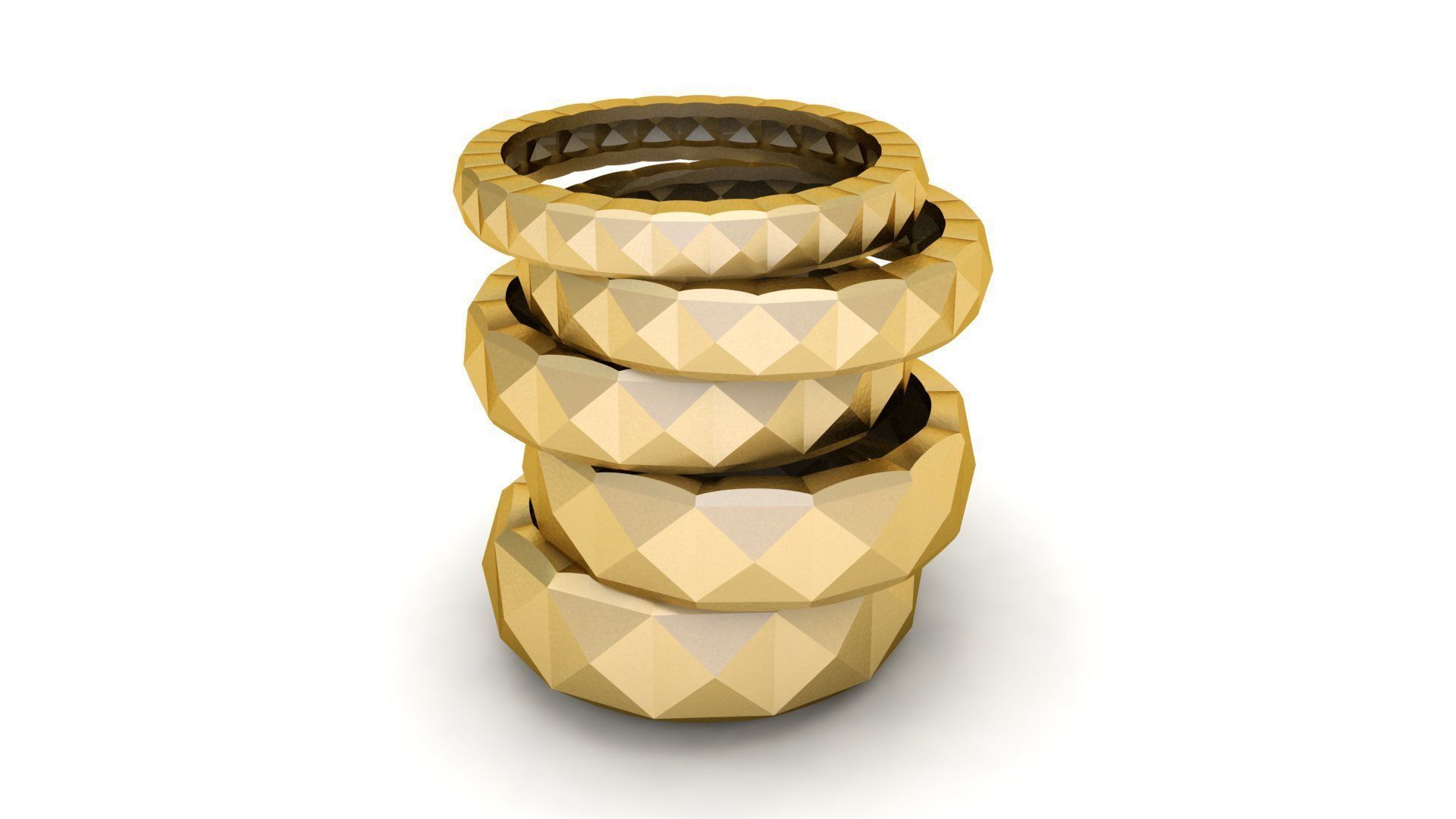 Square Pyramid Ring 5 width sizes US-7 3D print model_2