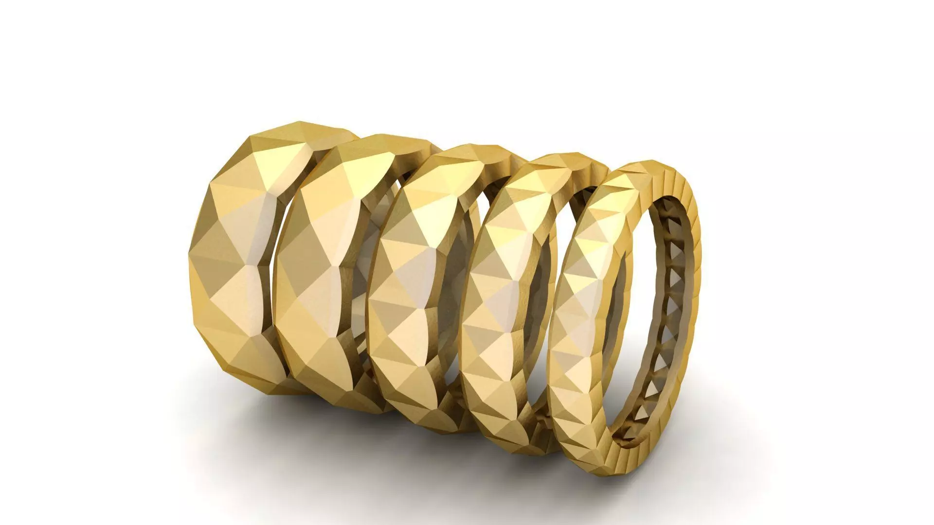 Square Pyramid Ring 5 width sizes US-7 3D print model_0