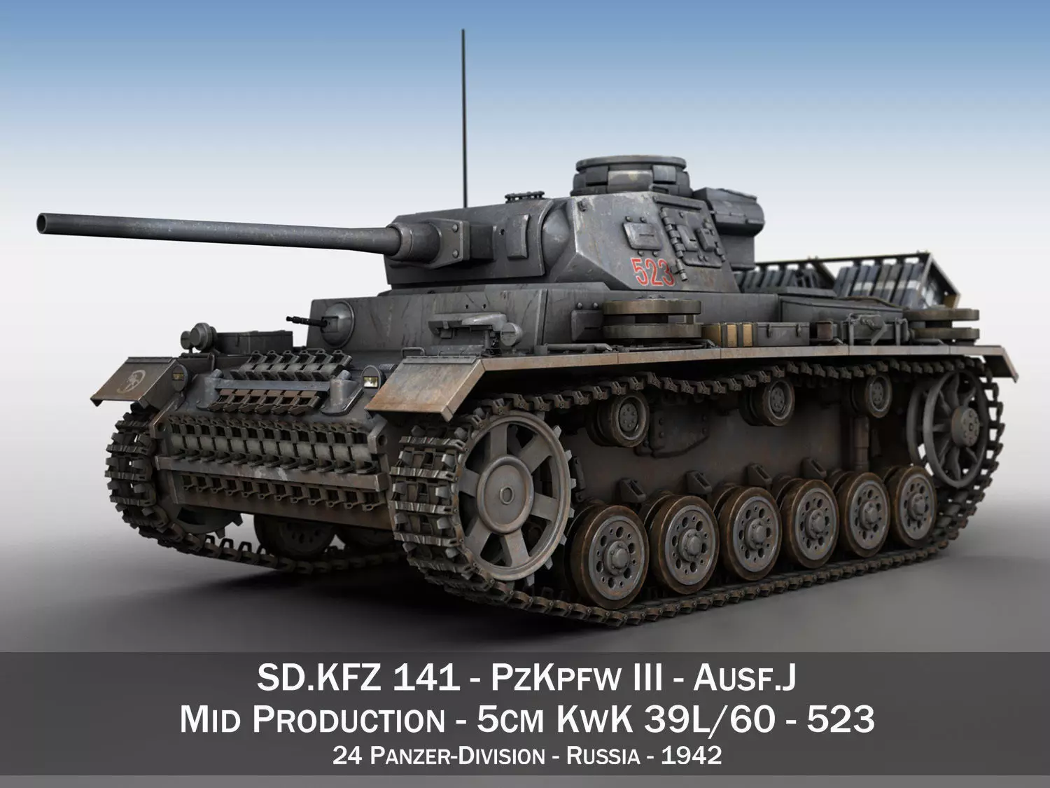 PzKpfw III - Ausf J - 523 3D model_0