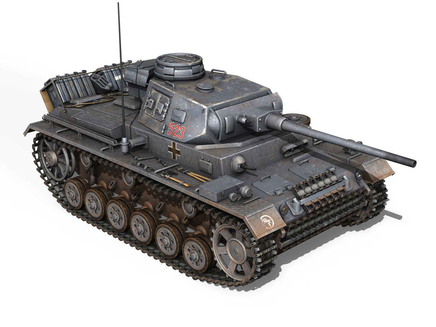 PzKpfw III - Ausf J - 523 3D model_7
