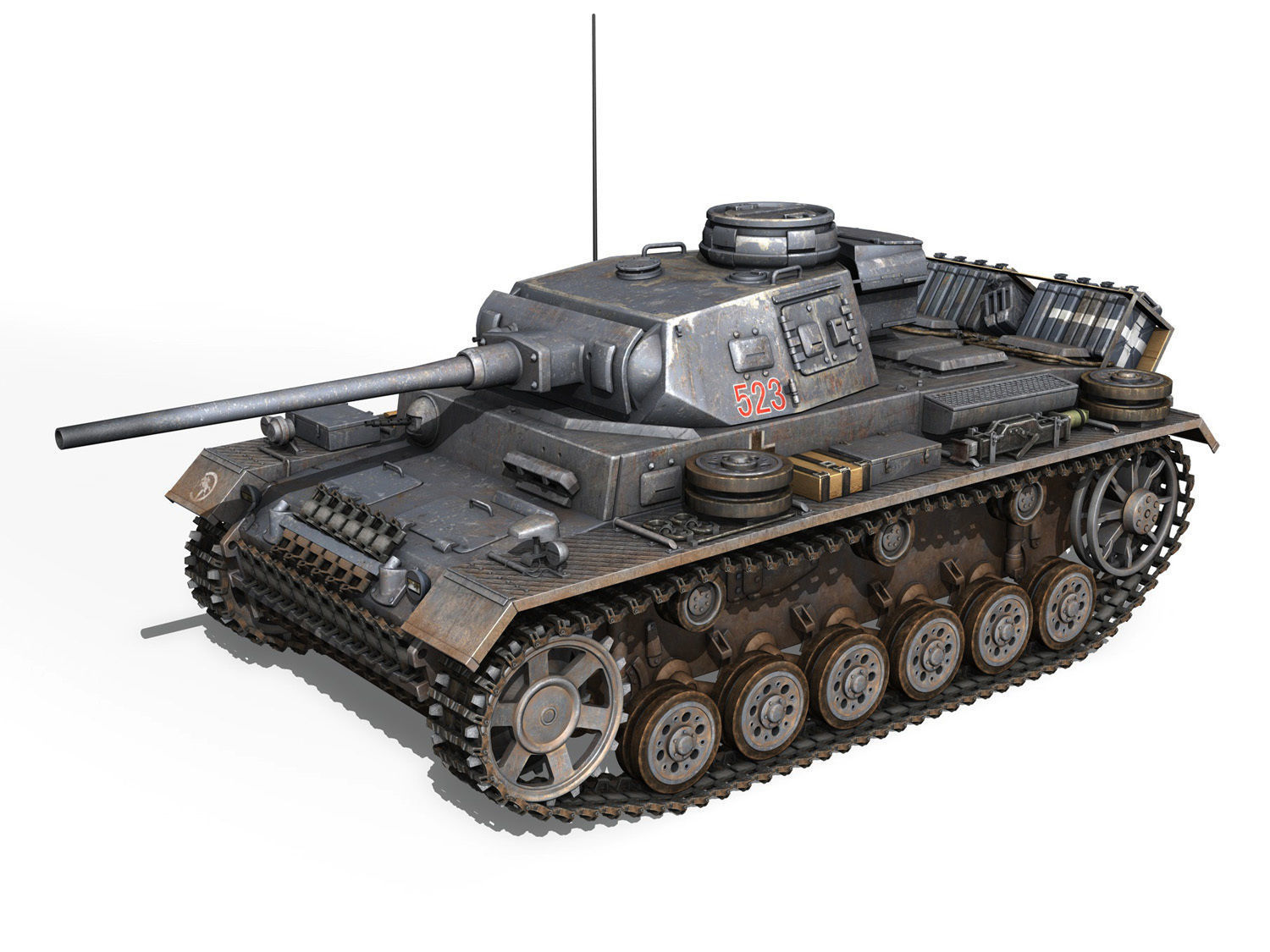 PzKpfw III - Ausf J - 523 3D model_1