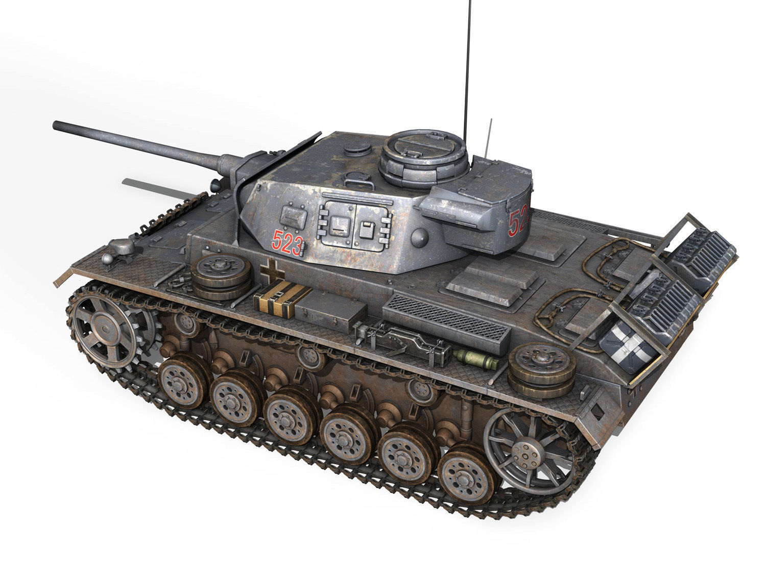 PzKpfw III - Ausf J - 523 3D model_5