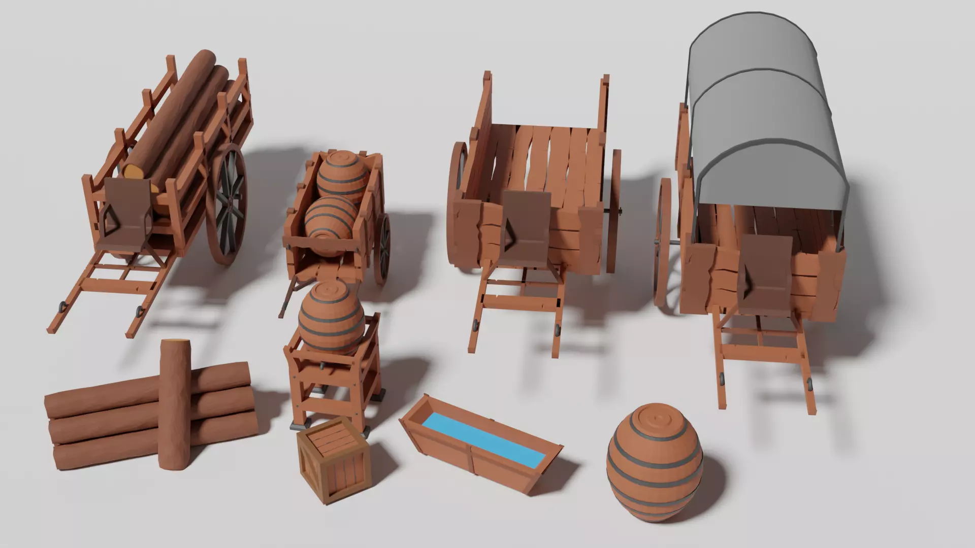 Medieval Low Poly Objects Free low-poly 3D model_0
