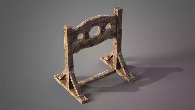 Medieval prison pillory Low-poly 3D model