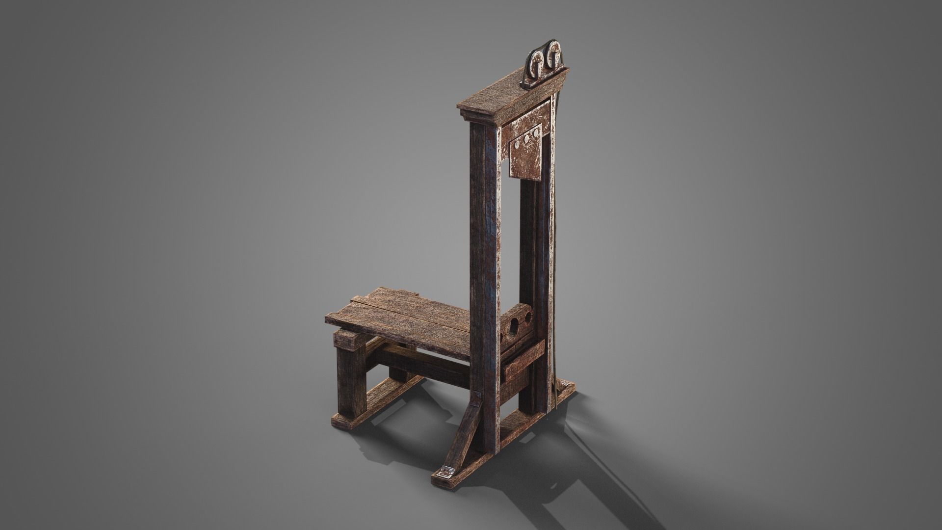 Medieval guillotine Low-poly 3D model_1