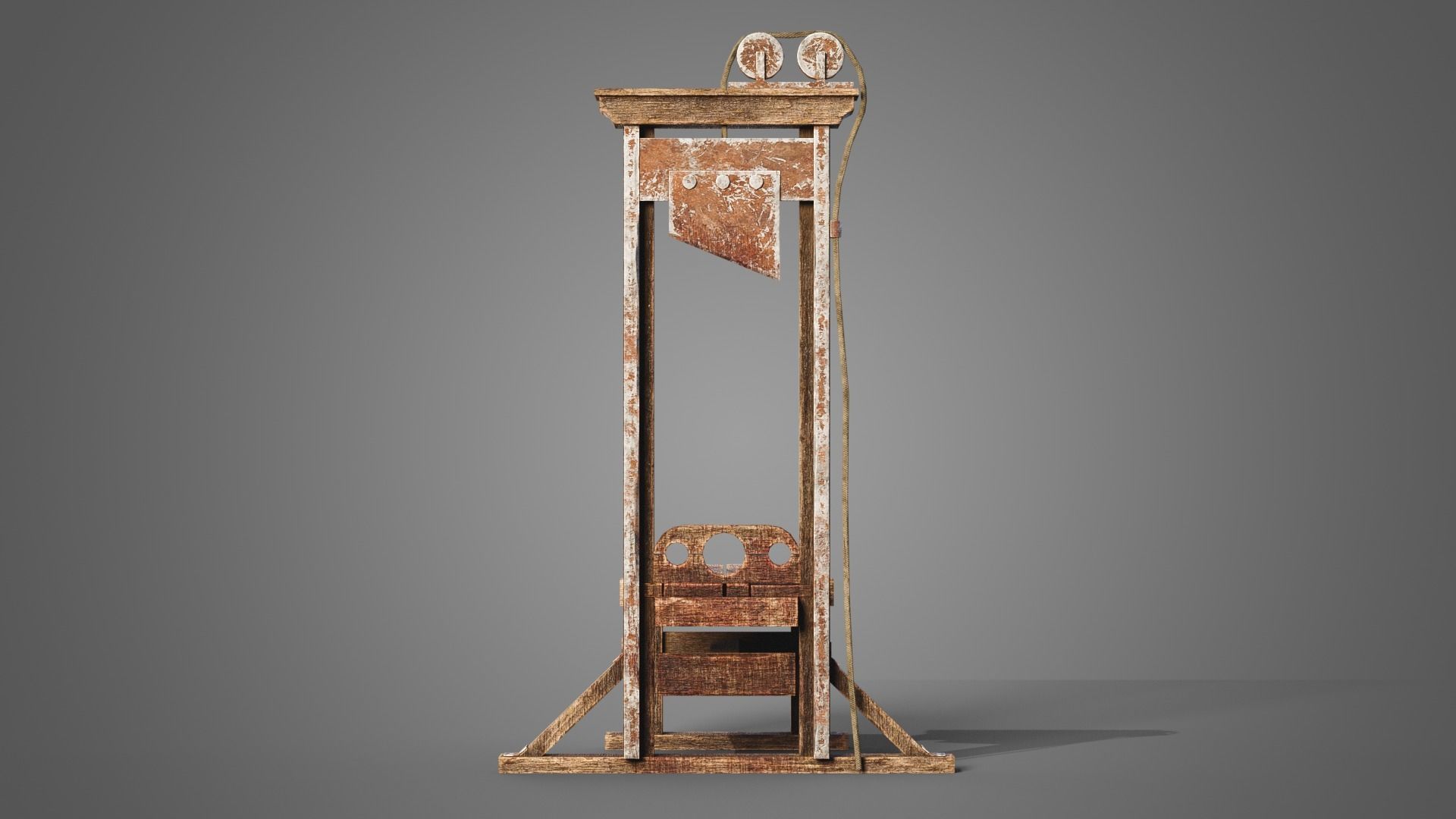 Medieval guillotine Low-poly 3D model_5