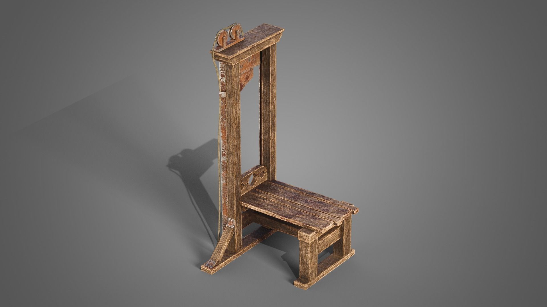 Medieval guillotine Low-poly 3D model_2