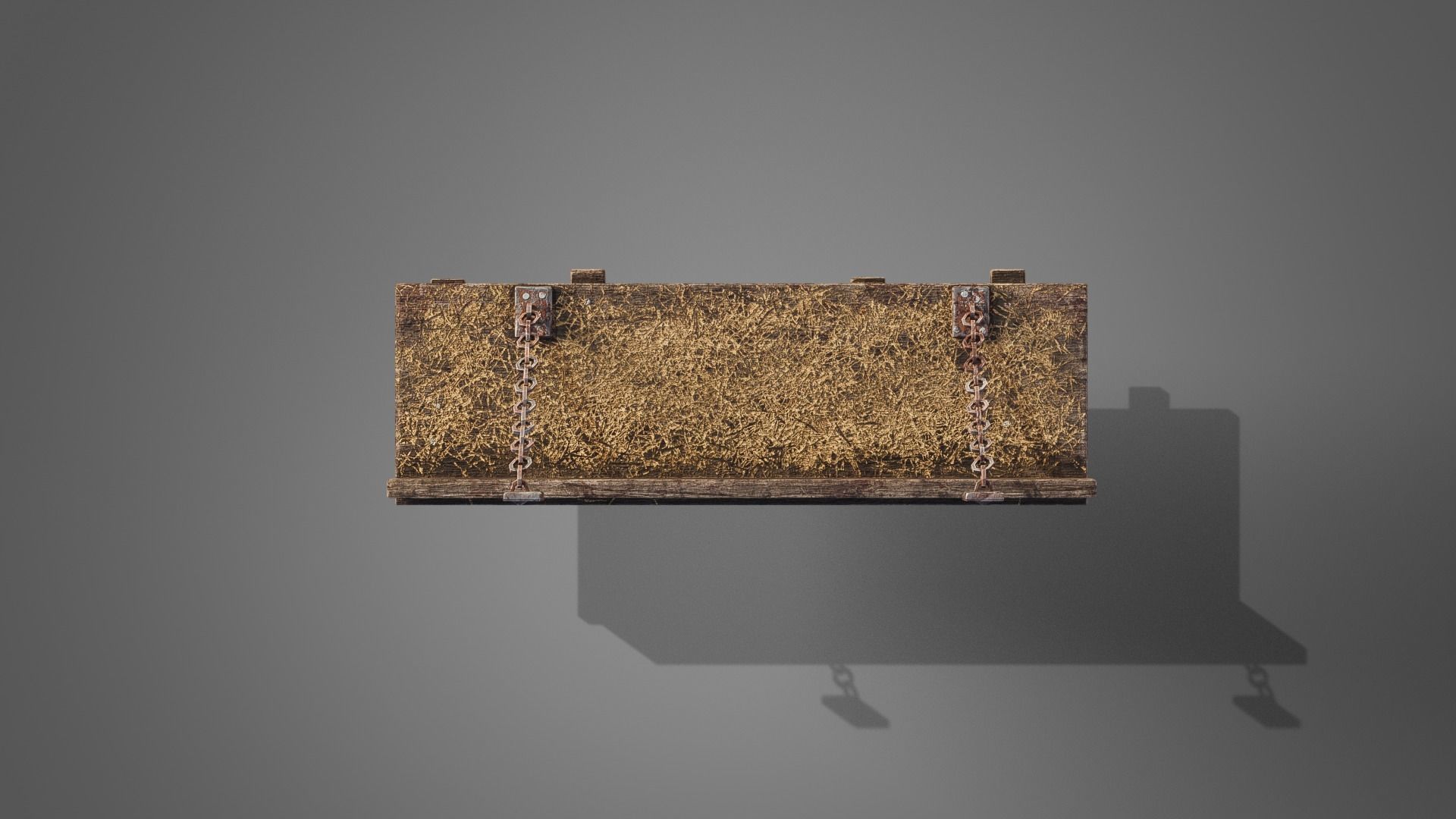 Medieval prison bed Low-poly 3D model_4