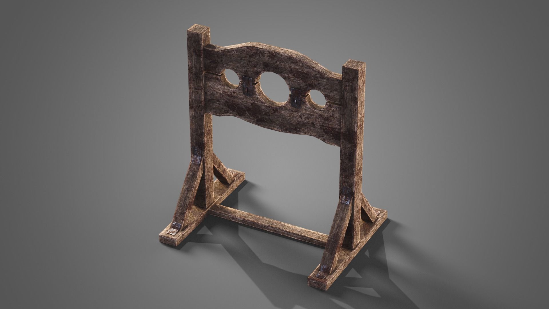 Medieval prison set Low-poly 3D model_10