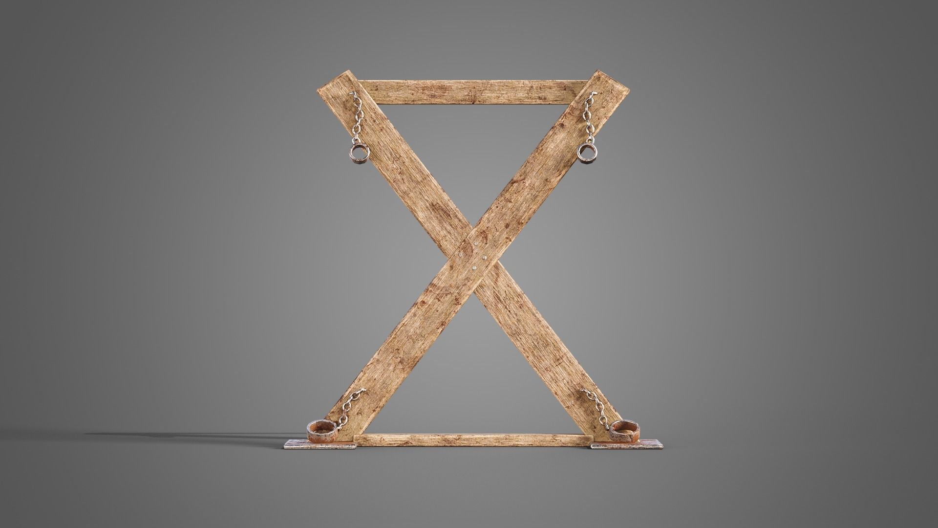 Medieval prison set Low-poly 3D model_8