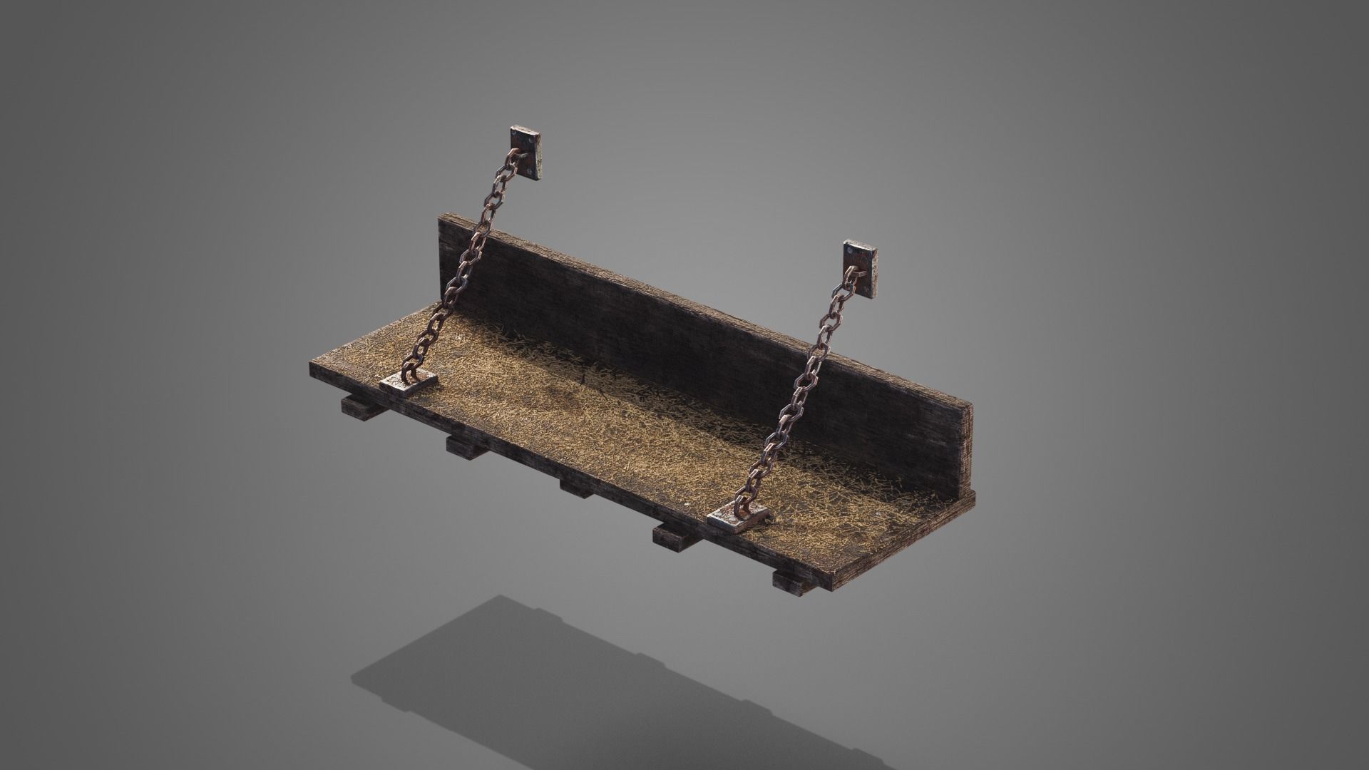 Medieval prison set Low-poly 3D model_11