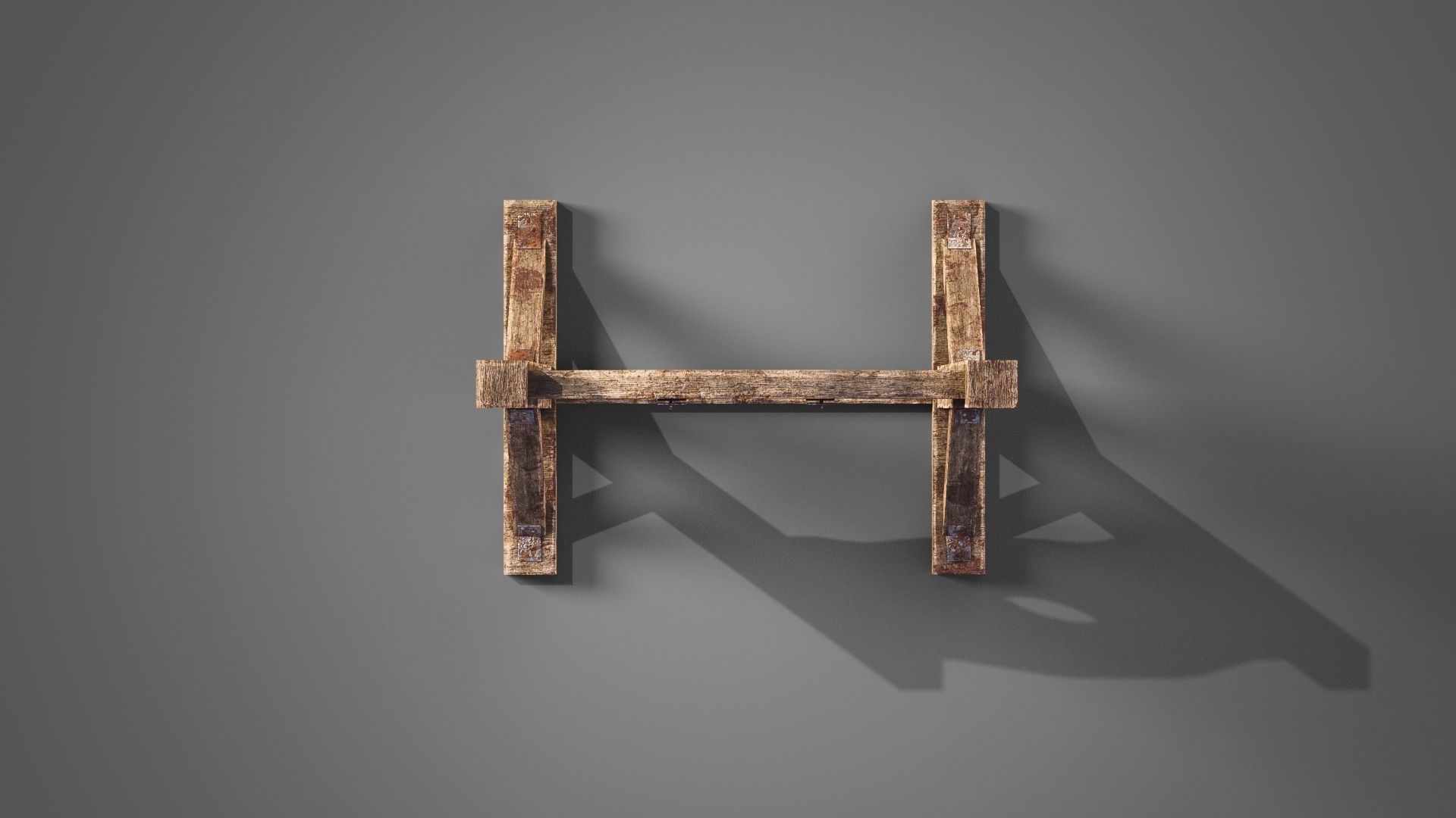 Medieval prison set Low-poly 3D model_37