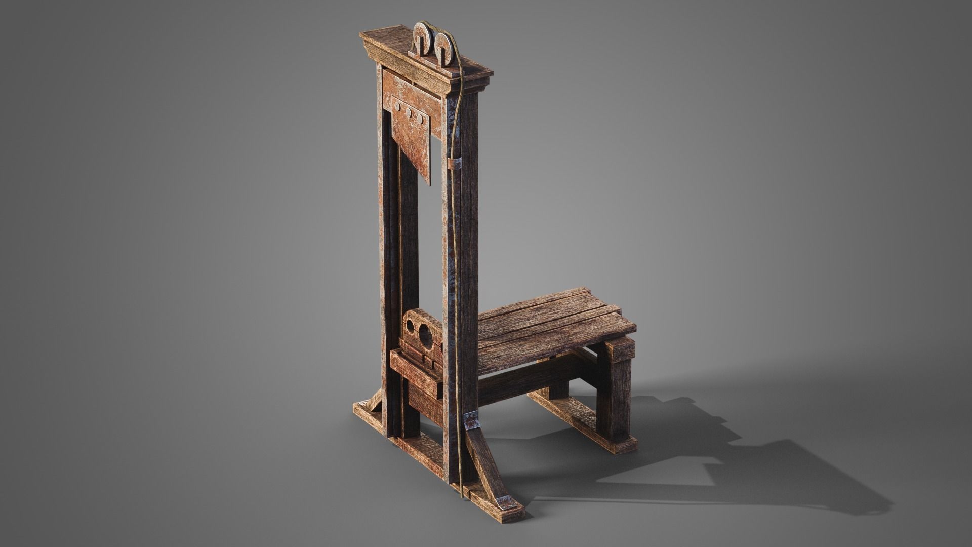 Medieval prison set Low-poly 3D model_12