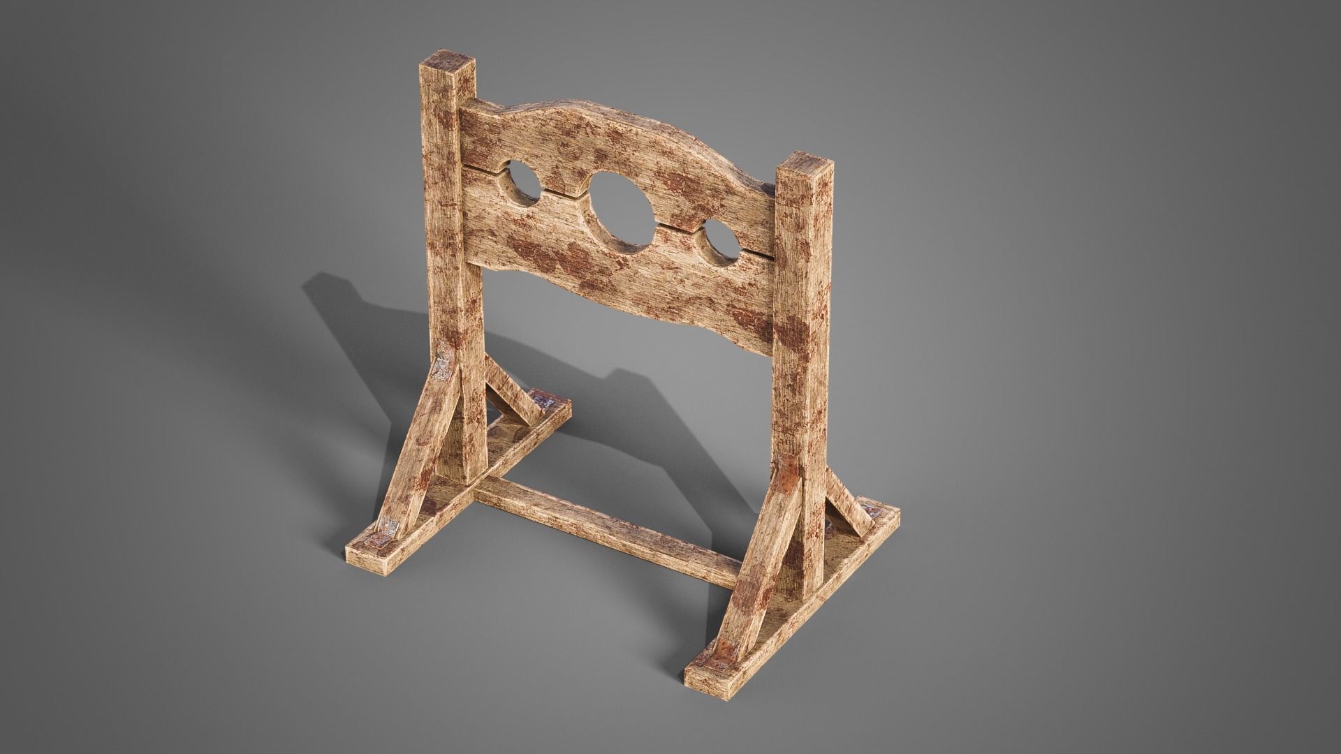 Medieval prison set Low-poly 3D model_34