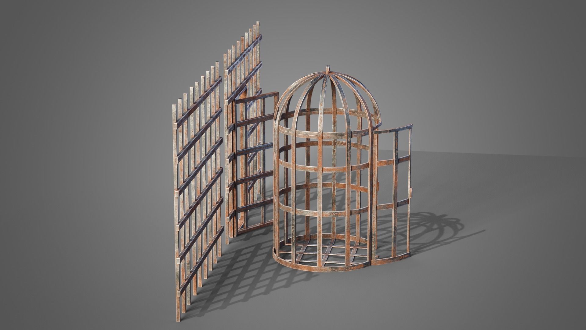 Medieval prison set Low-poly 3D model_32