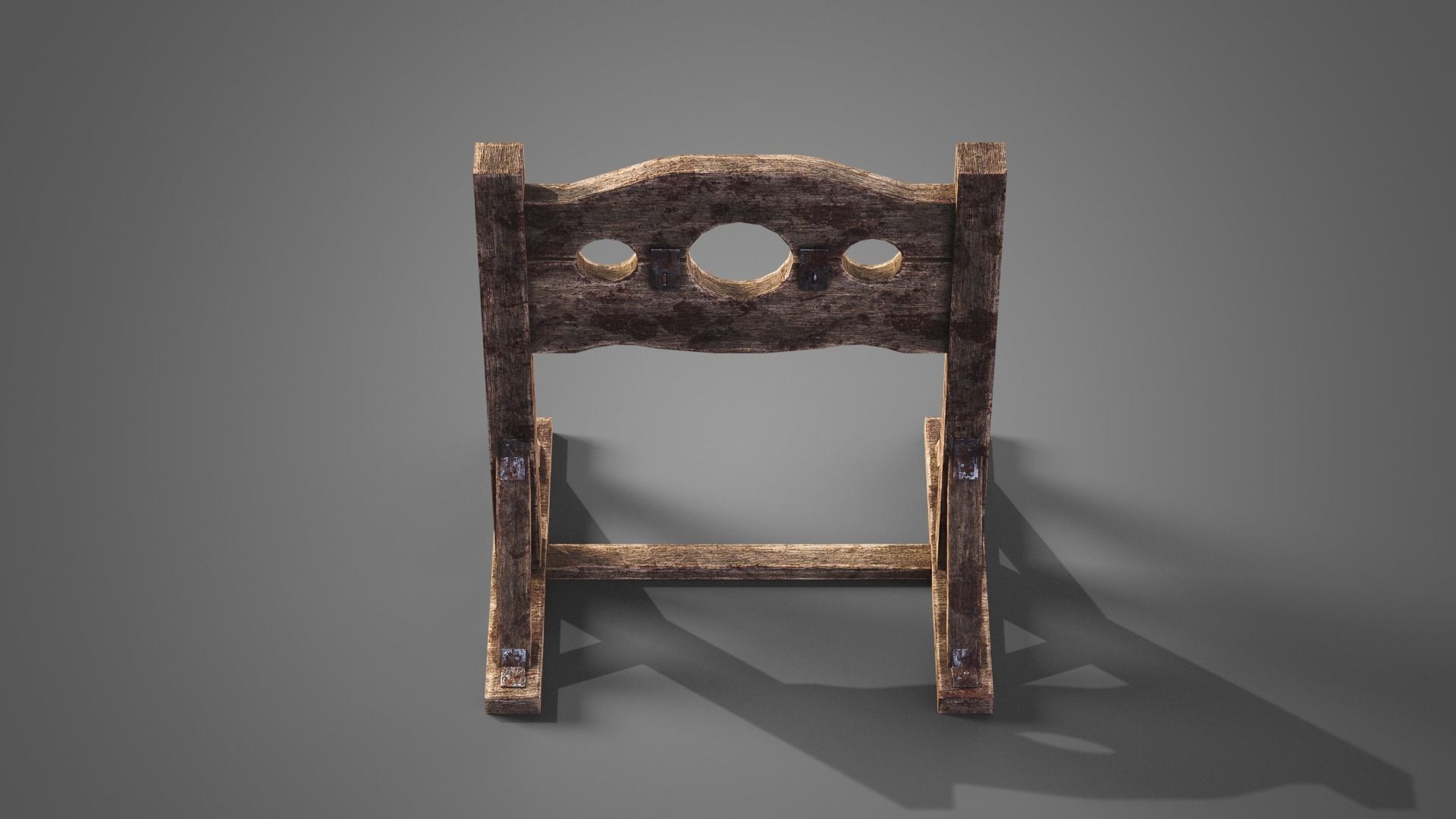 Medieval prison set Low-poly 3D model_5