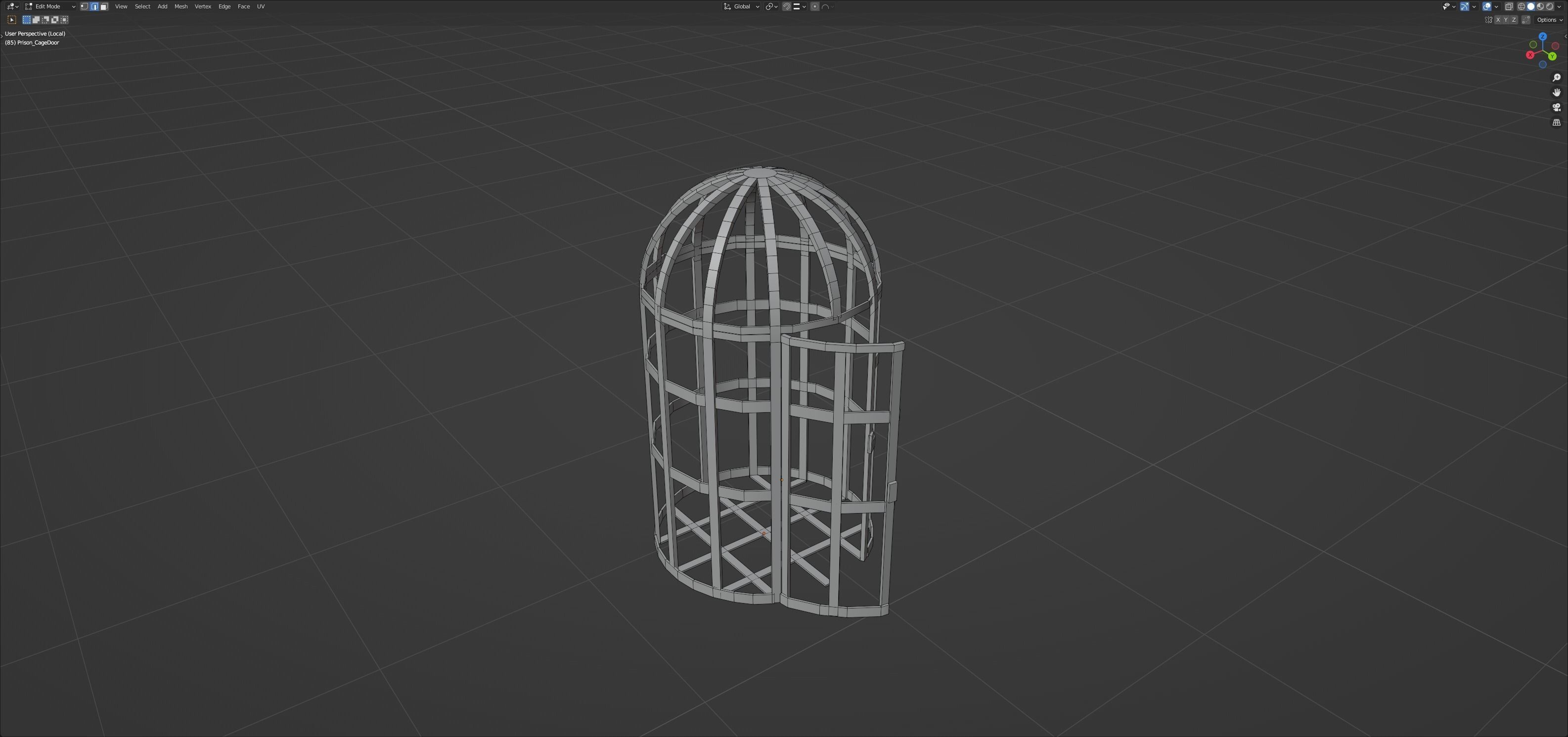 Medieval prison set Low-poly 3D model_41