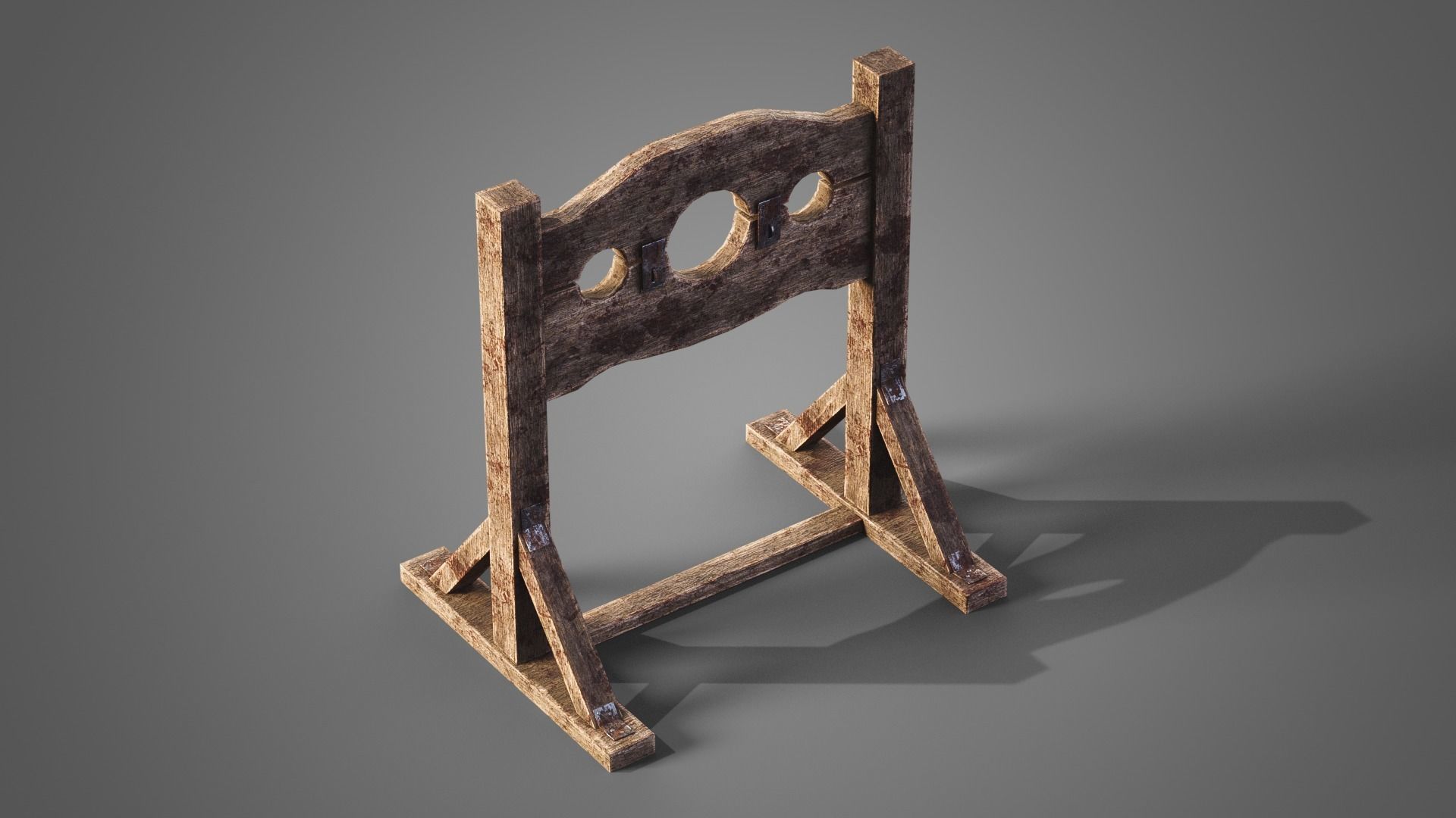 Medieval prison set Low-poly 3D model_26