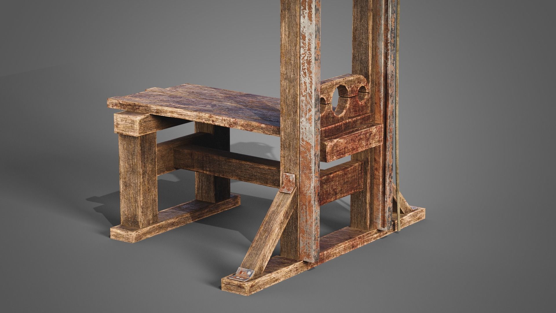 Medieval prison set Low-poly 3D model_30